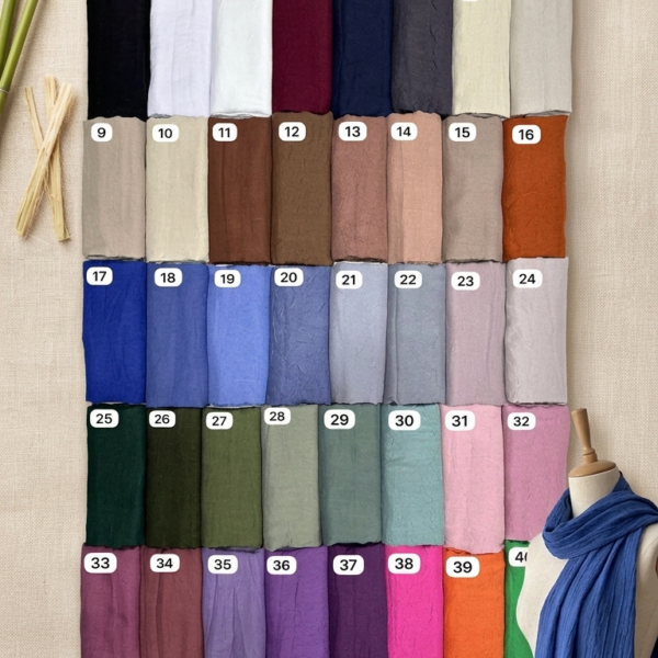 Ütü İstemez Bambu Kraş Şal – 40 Farklı Renk Seçeneği- Katalog