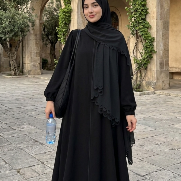 Pamuklu Namaz Elbisesi – Rahat ve Bol Kesim Tesettür İbadet Elbisesi Siyah